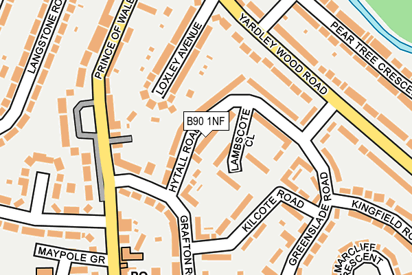 B90 1NF map - OS OpenMap – Local (Ordnance Survey)