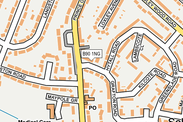 B90 1NG map - OS OpenMap – Local (Ordnance Survey)