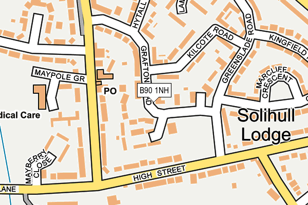 B90 1NH map - OS OpenMap – Local (Ordnance Survey)