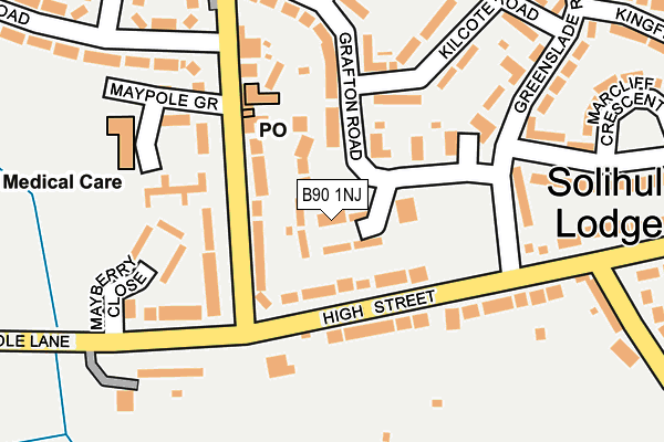 B90 1NJ map - OS OpenMap – Local (Ordnance Survey)