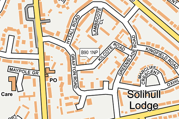 B90 1NP map - OS OpenMap – Local (Ordnance Survey)