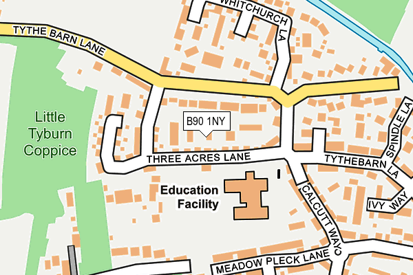 B90 1NY map - OS OpenMap – Local (Ordnance Survey)