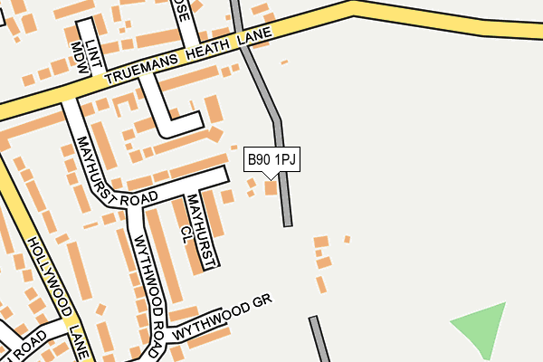 B90 1PJ map - OS OpenMap – Local (Ordnance Survey)