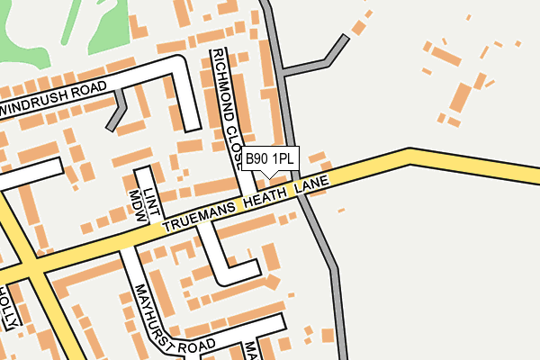 B90 1PL map - OS OpenMap – Local (Ordnance Survey)