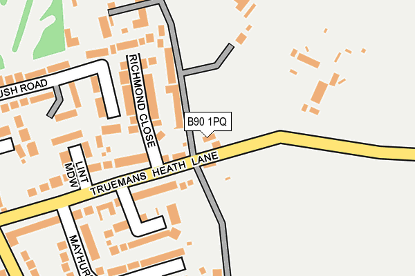 B90 1PQ map - OS OpenMap – Local (Ordnance Survey)