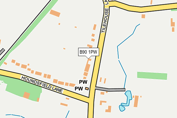 B90 1PW map - OS OpenMap – Local (Ordnance Survey)