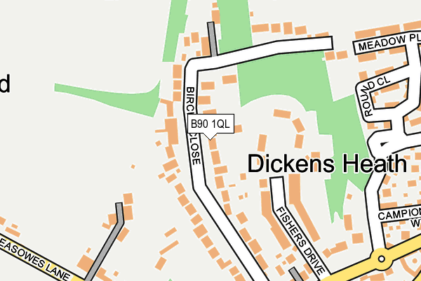 B90 1QL map - OS OpenMap – Local (Ordnance Survey)