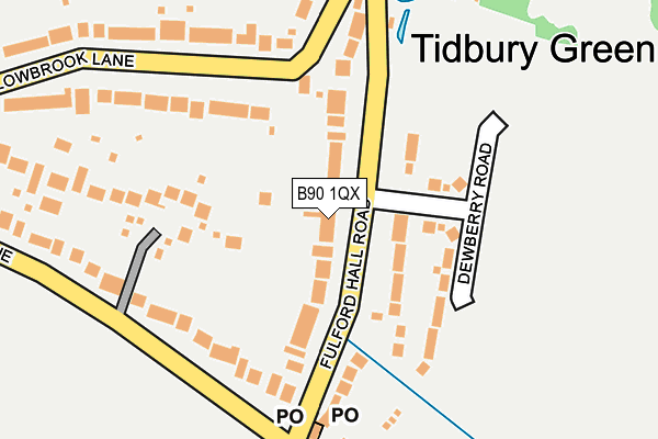 B90 1QX map - OS OpenMap – Local (Ordnance Survey)