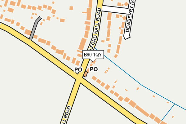 B90 1QY map - OS OpenMap – Local (Ordnance Survey)