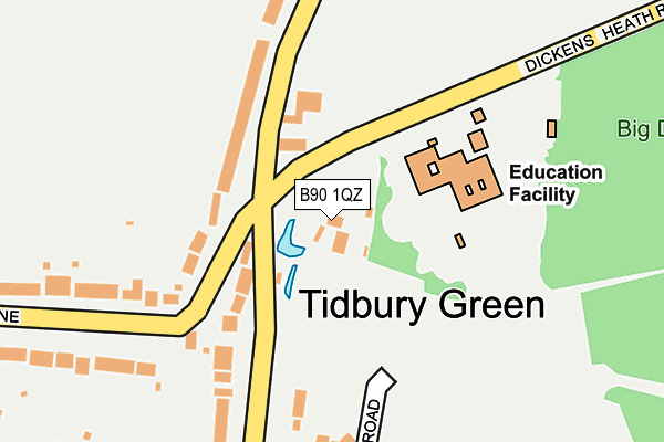 B90 1QZ map - OS OpenMap – Local (Ordnance Survey)