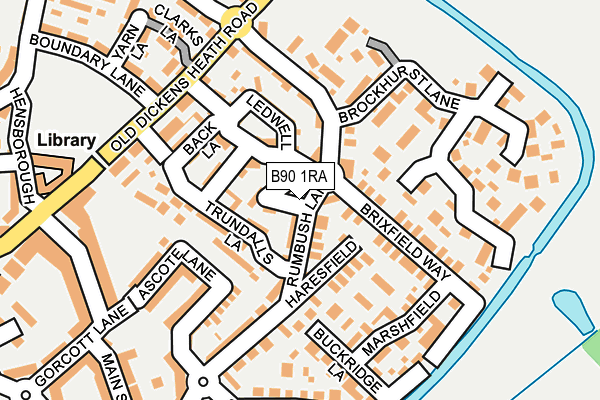 B90 1RA map - OS OpenMap – Local (Ordnance Survey)