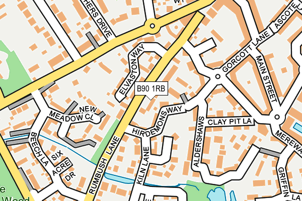 B90 1RB map - OS OpenMap – Local (Ordnance Survey)