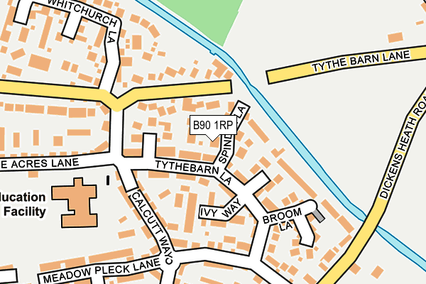 B90 1RP map - OS OpenMap – Local (Ordnance Survey)