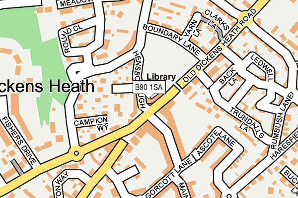 B90 1SA map - OS OpenMap – Local (Ordnance Survey)