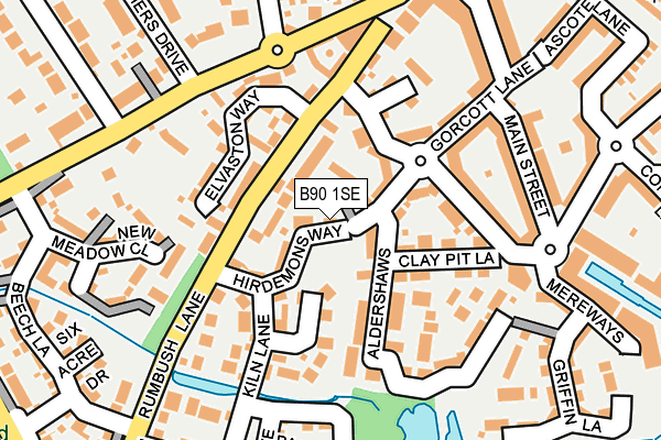 B90 1SE map - OS OpenMap – Local (Ordnance Survey)