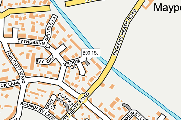 B90 1SJ map - OS OpenMap – Local (Ordnance Survey)