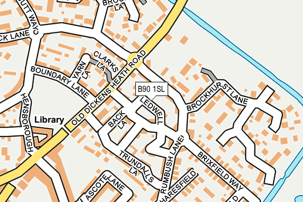 B90 1SL map - OS OpenMap – Local (Ordnance Survey)