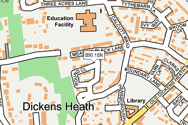 B90 1SN map - OS OpenMap – Local (Ordnance Survey)