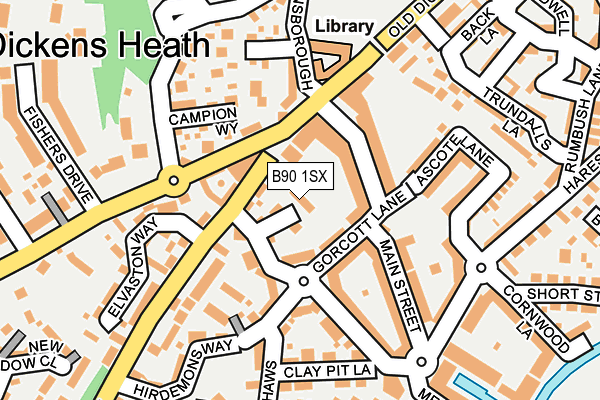 B90 1SX map - OS OpenMap – Local (Ordnance Survey)