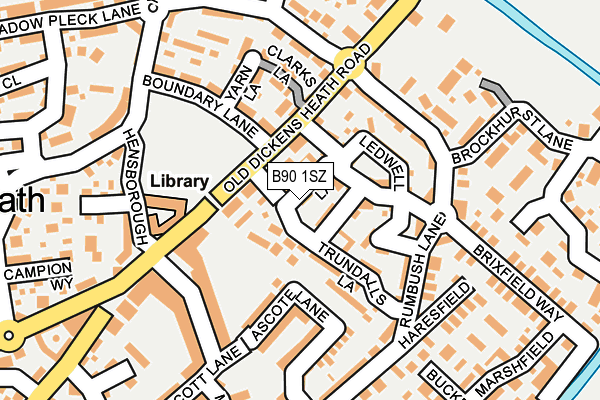 B90 1SZ map - OS OpenMap – Local (Ordnance Survey)