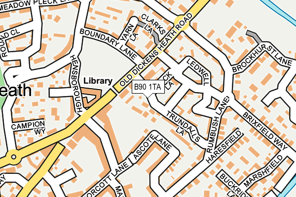B90 1TA map - OS OpenMap – Local (Ordnance Survey)