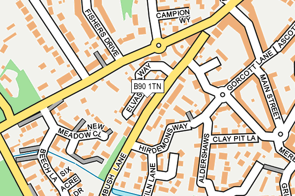B90 1TN map - OS OpenMap – Local (Ordnance Survey)