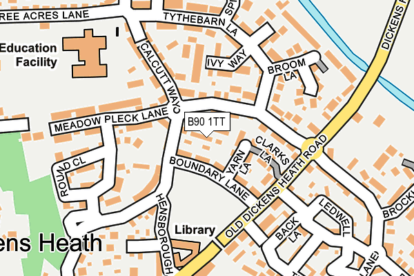 B90 1TT map - OS OpenMap – Local (Ordnance Survey)