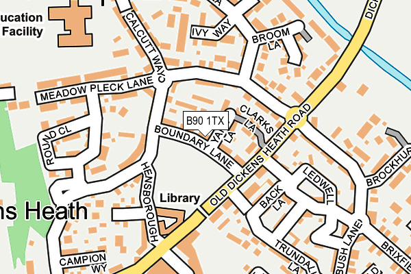 B90 1TX map - OS OpenMap – Local (Ordnance Survey)
