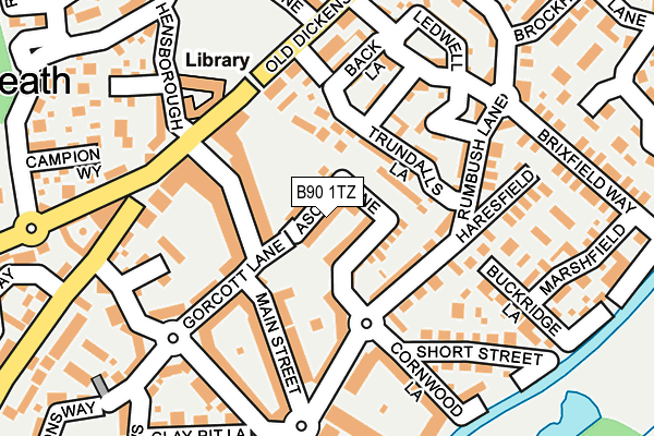 B90 1TZ map - OS OpenMap – Local (Ordnance Survey)