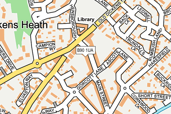 B90 1UA map - OS OpenMap – Local (Ordnance Survey)