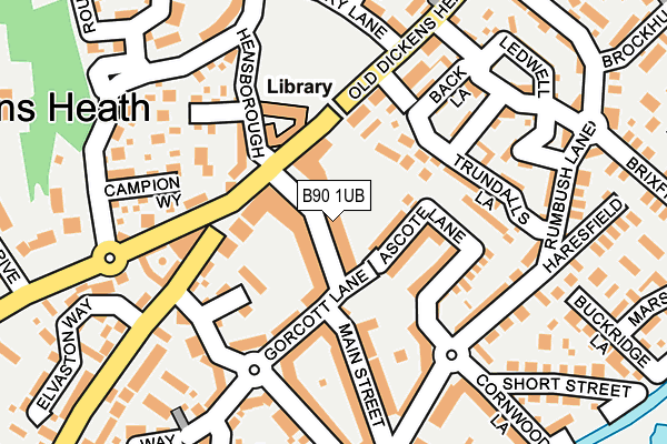 B90 1UB map - OS OpenMap – Local (Ordnance Survey)