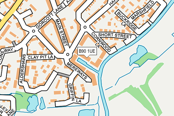 B90 1UE map - OS OpenMap – Local (Ordnance Survey)