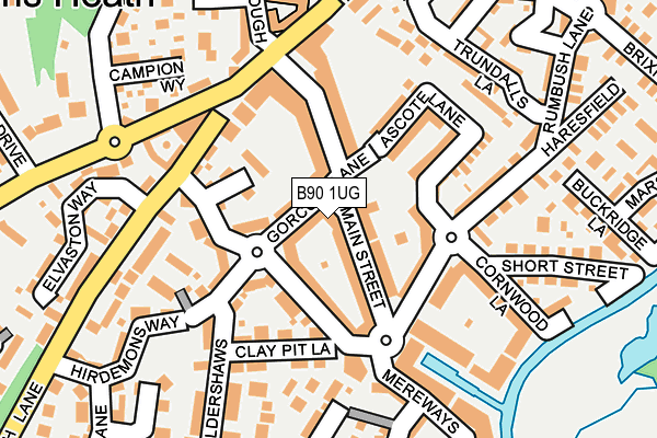 B90 1UG map - OS OpenMap – Local (Ordnance Survey)