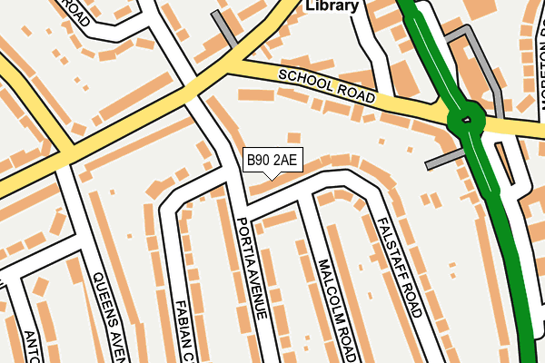 B90 2AE map - OS OpenMap – Local (Ordnance Survey)
