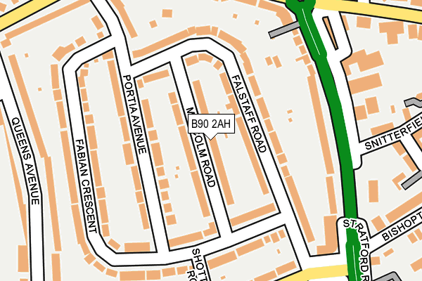 B90 2AH map - OS OpenMap – Local (Ordnance Survey)