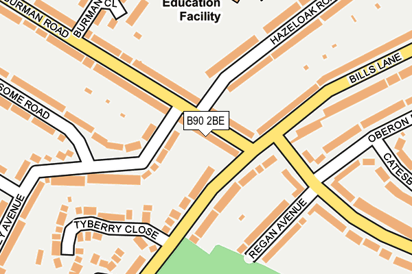 B90 2BE map - OS OpenMap – Local (Ordnance Survey)