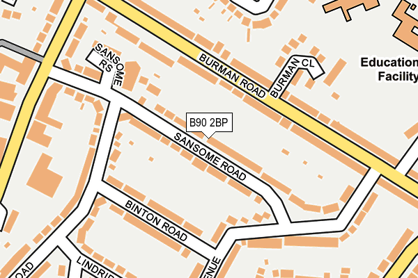 B90 2BP map - OS OpenMap – Local (Ordnance Survey)