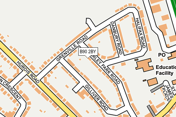 B90 2BY map - OS OpenMap – Local (Ordnance Survey)