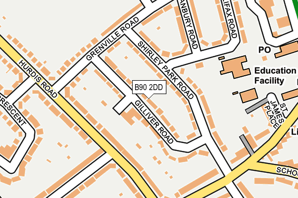 B90 2DD map - OS OpenMap – Local (Ordnance Survey)