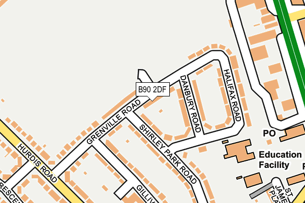 B90 2DF map - OS OpenMap – Local (Ordnance Survey)