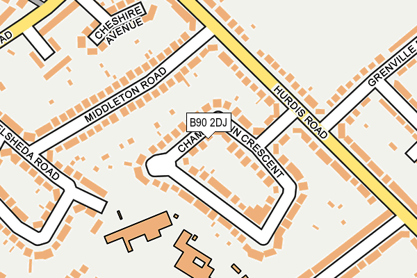B90 2DJ map - OS OpenMap – Local (Ordnance Survey)