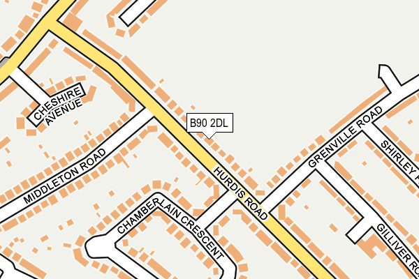 B90 2DL map - OS OpenMap – Local (Ordnance Survey)
