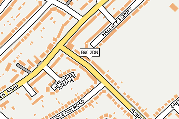 B90 2DN map - OS OpenMap – Local (Ordnance Survey)