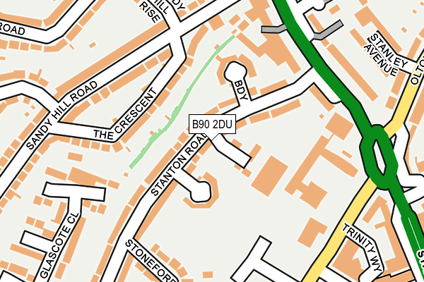 B90 2DU map - OS OpenMap – Local (Ordnance Survey)