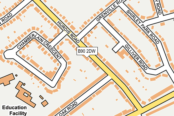 B90 2DW map - OS OpenMap – Local (Ordnance Survey)