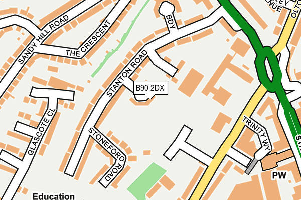 B90 2DX map - OS OpenMap – Local (Ordnance Survey)