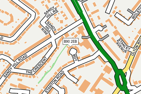 B90 2EB map - OS OpenMap – Local (Ordnance Survey)