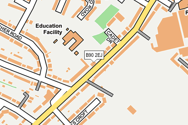 B90 2EJ map - OS OpenMap – Local (Ordnance Survey)