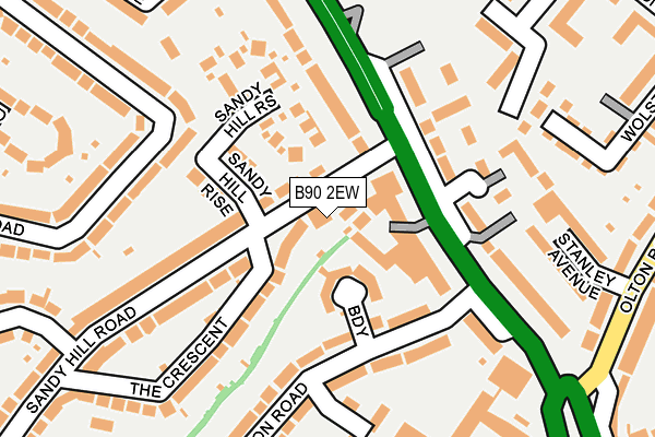B90 2EW map - OS OpenMap – Local (Ordnance Survey)