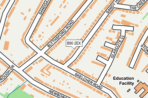 B90 2EX map - OS OpenMap – Local (Ordnance Survey)